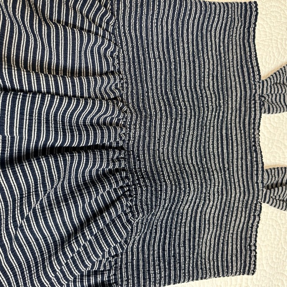 Madewell Black and White Smocked Peplum Tank Top - Picture 10 of 11